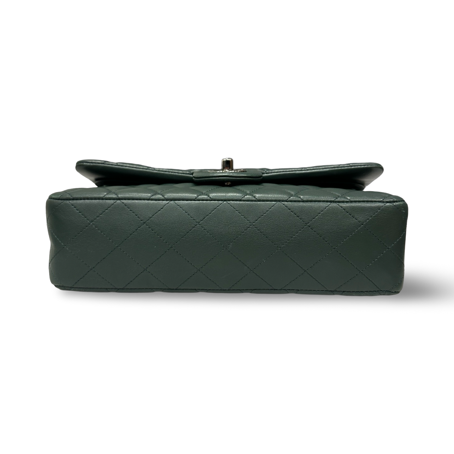 Chanel Quilted Lambskin Medium Double Flap - SHW / Green