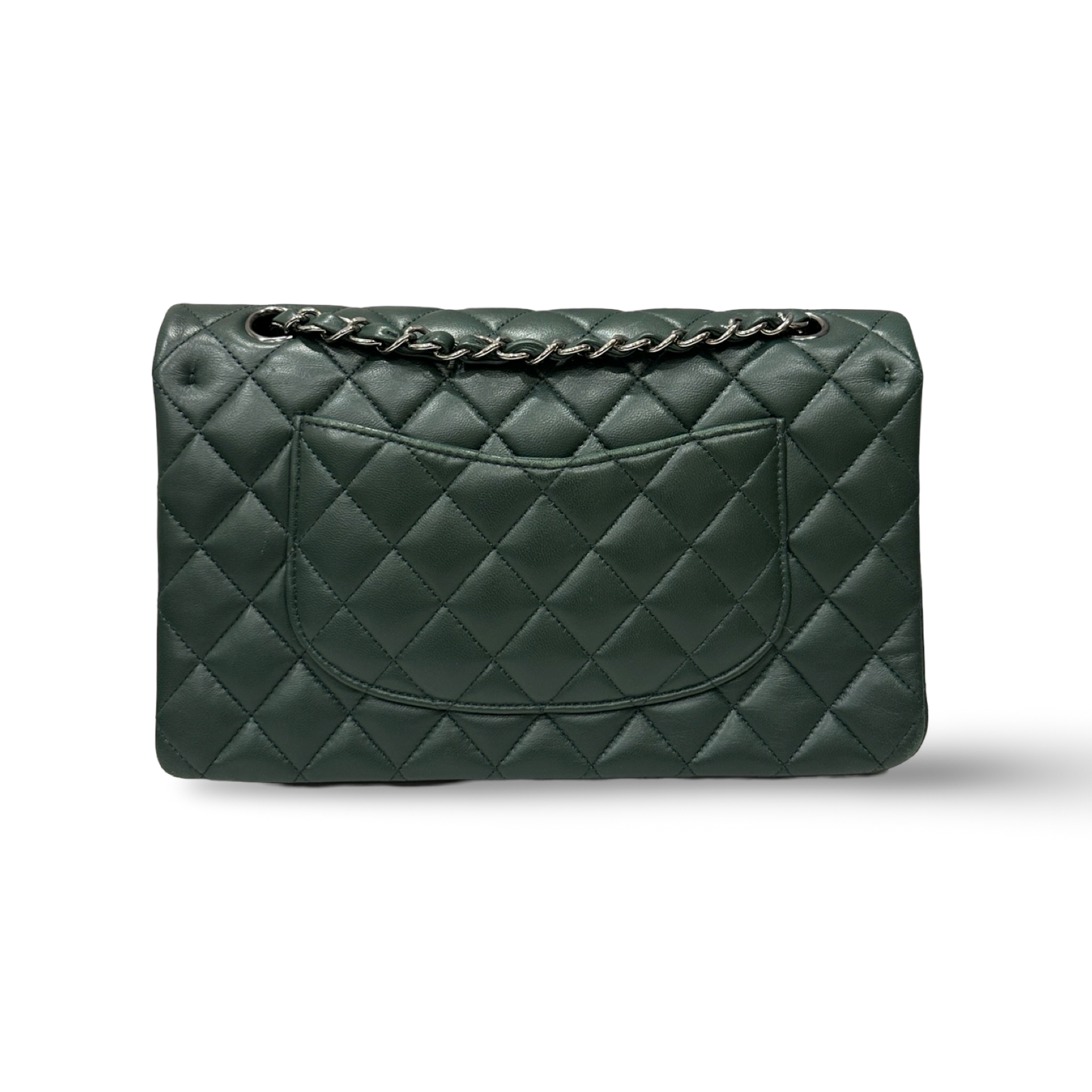 Chanel Quilted Lambskin Medium Double Flap - SHW / Green