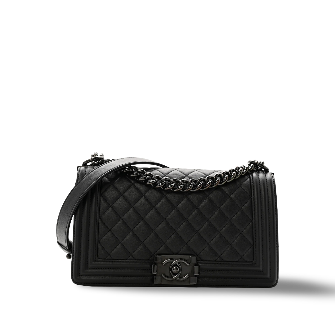 Chanel Quilted Calfskin So Black Medium Boy Bag - BHW/ Black