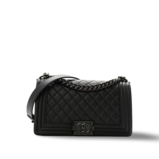 Chanel Quilted Calfskin So Black Medium Boy Bag - BHW/ Black