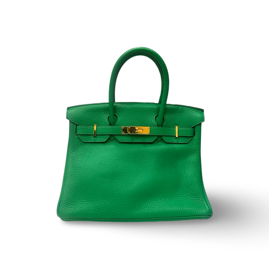 Hermes Togo Birkin 30 - Gold / Green