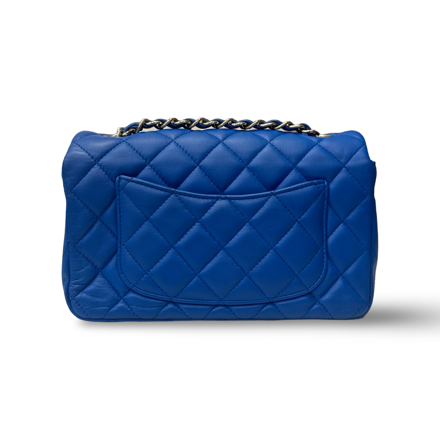 Chanel Quilted Lambskin Rectangular Mini Single Flap - GHW / Royal Blue
