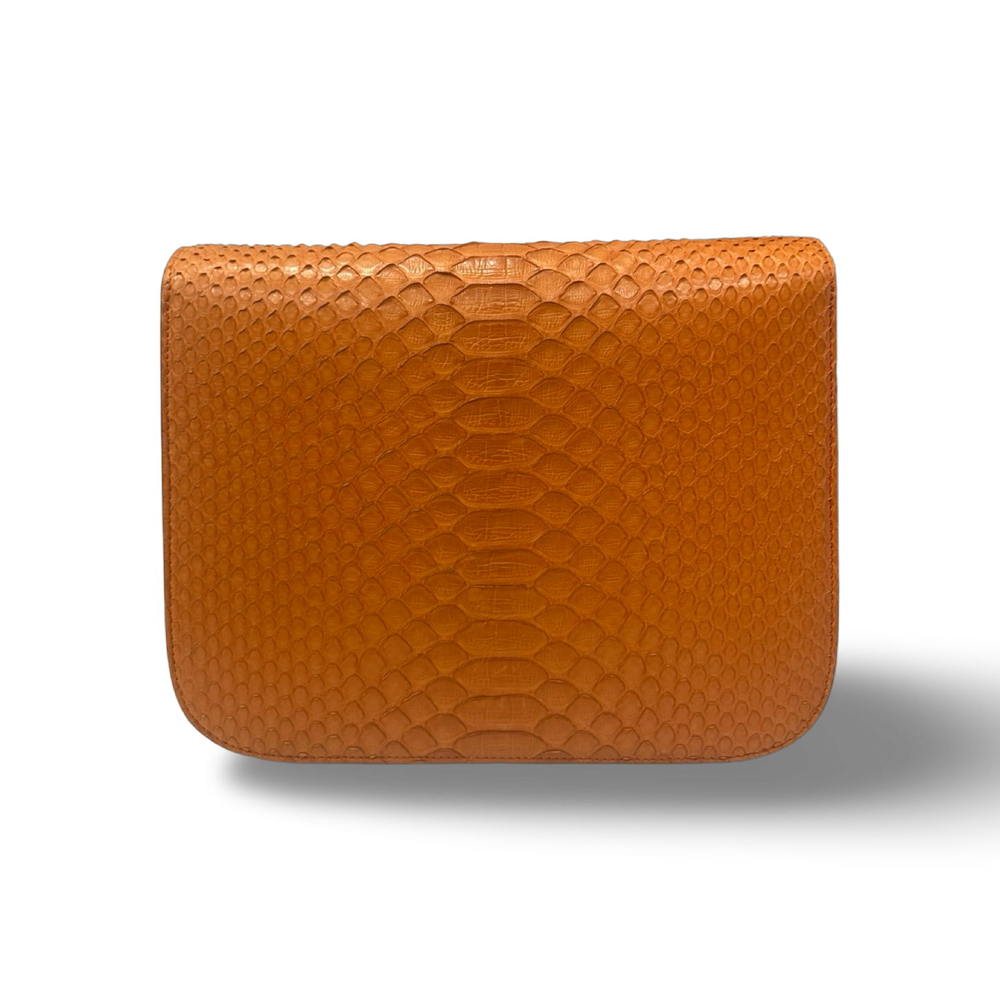 Celine Classic Python Medium Box Bag - GHW / Orange