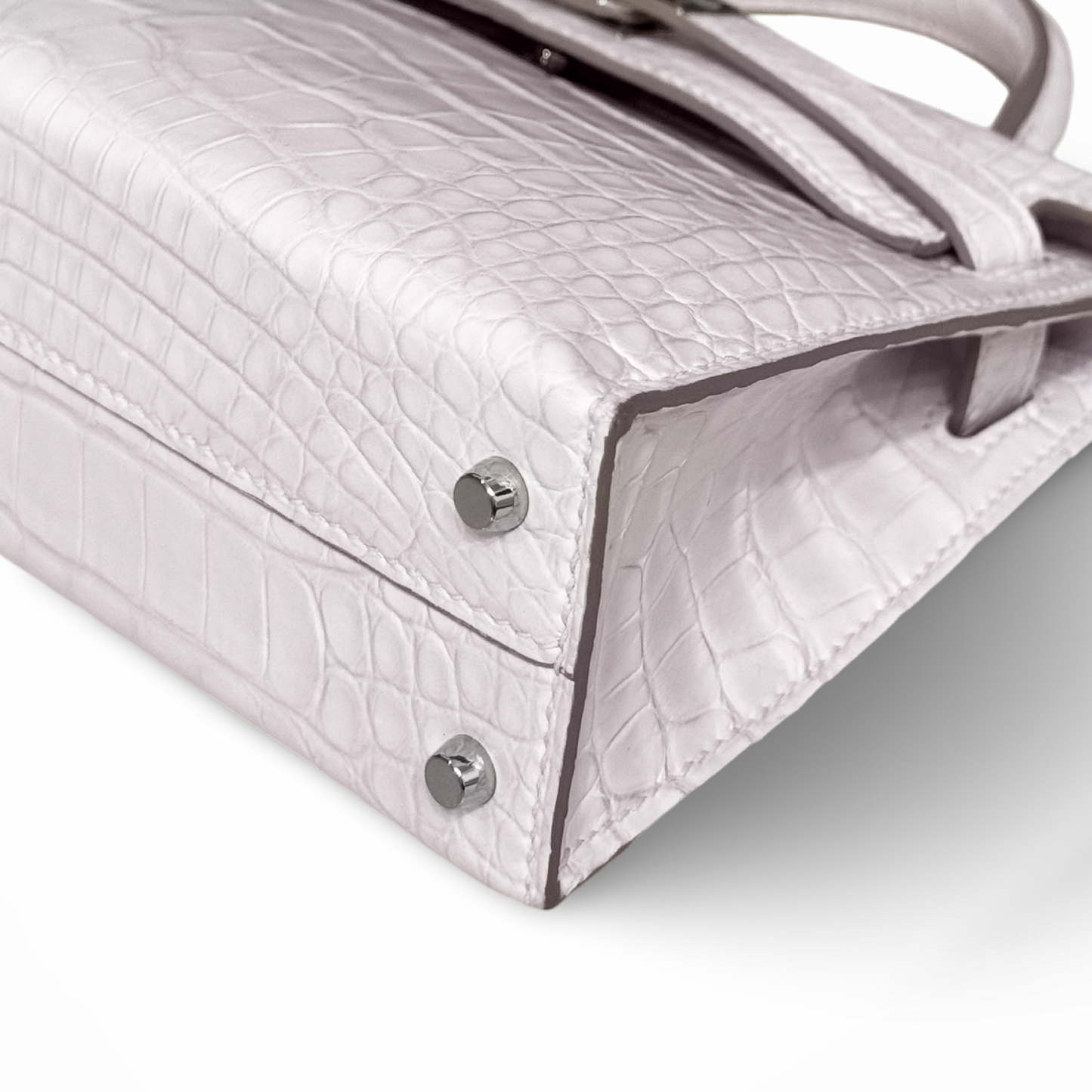 Hermès Kelly Mini Matte Boreal Alligator - Satin Mauve Pale