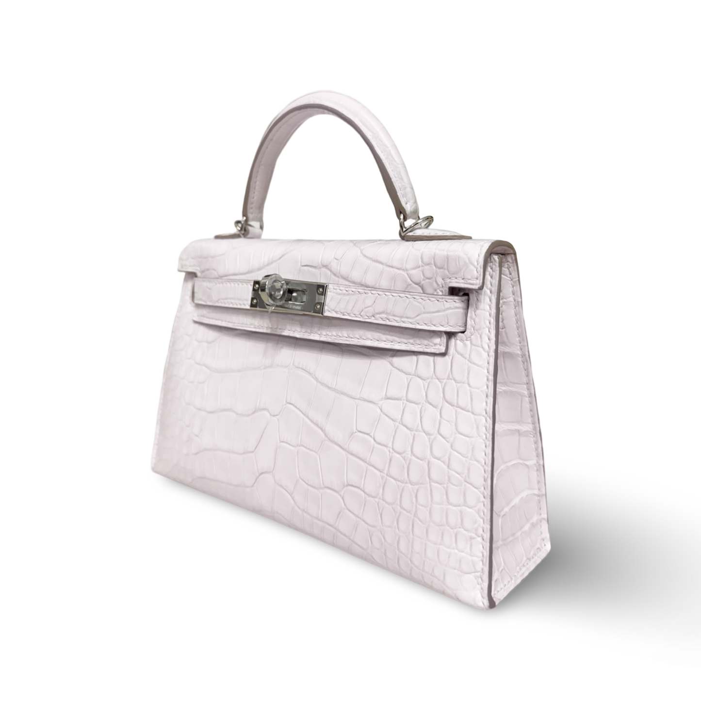 Hermès Kelly Mini Matte Boreal Alligator - Satin Mauve Pale