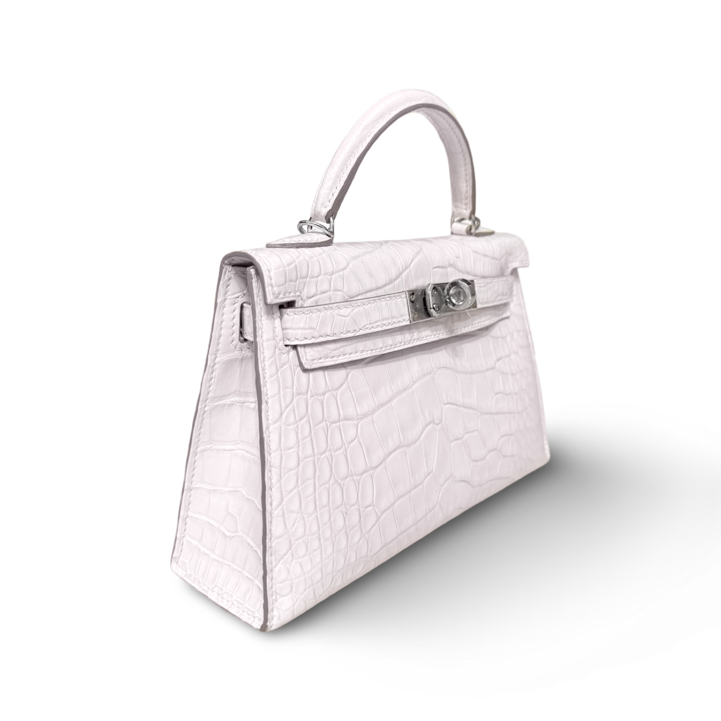 Hermès Kelly Mini Matte Boreal Alligator - Satin Mauve Pale