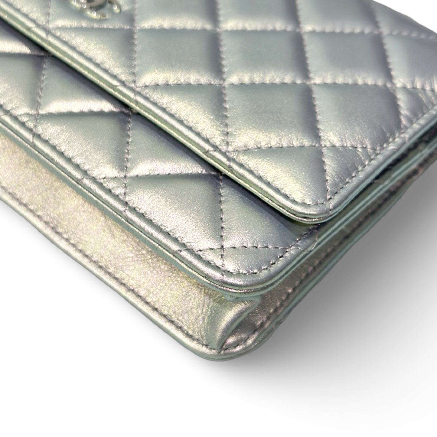 Chanel Quilted Metallic WOC Bag - SHW / Silver
