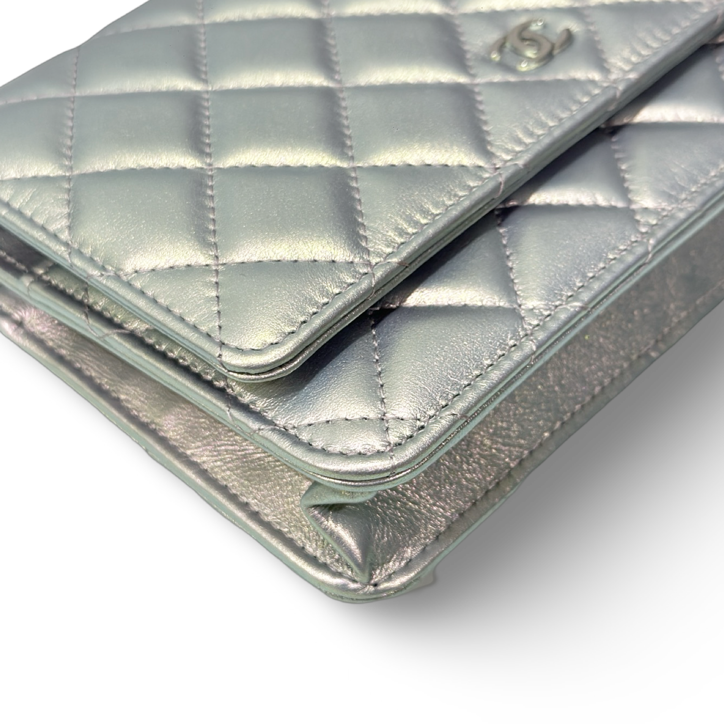 Chanel Quilted Metallic WOC Bag - SHW / Silver