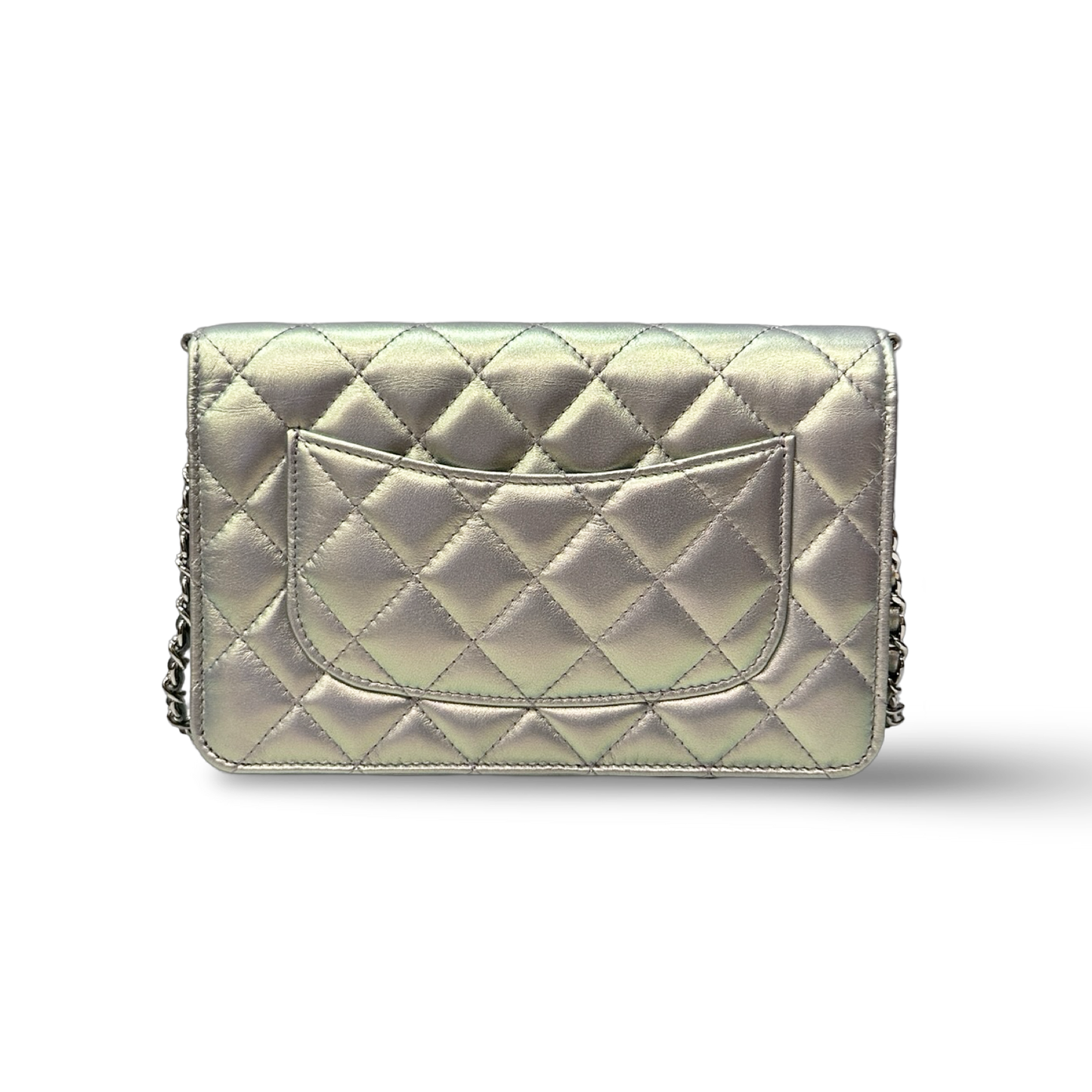 Chanel Quilted Metallic WOC Bag - SHW / Silver