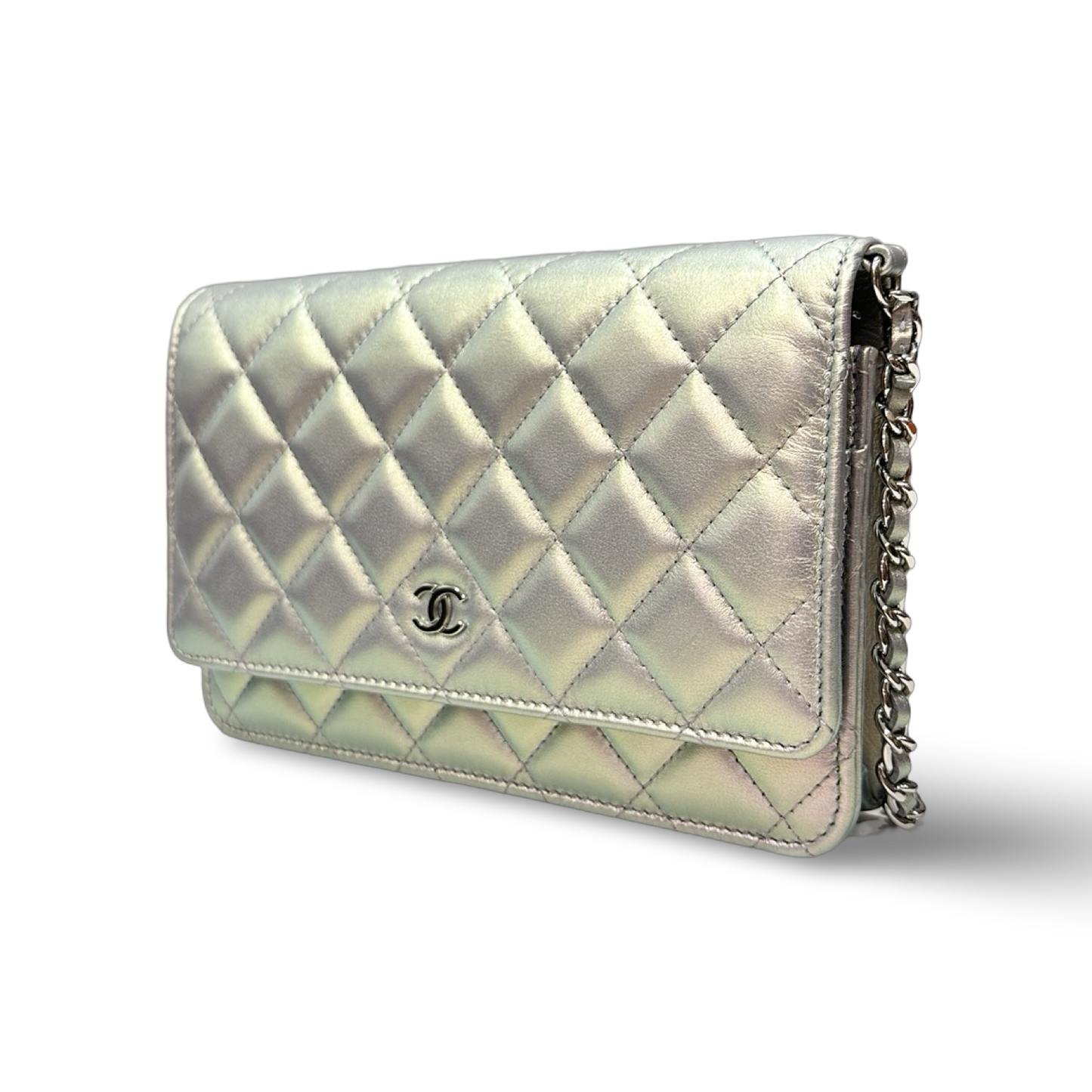 Chanel Quilted Metallic WOC Bag - SHW / Silver