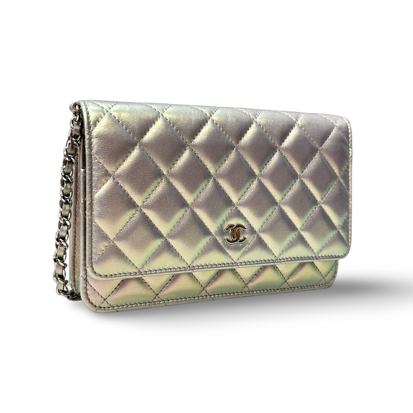 Chanel Quilted Metallic WOC Bag - SHW / Silver