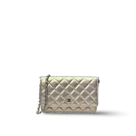 Chanel Quilted Metallic WOC Bag - SHW / Silver