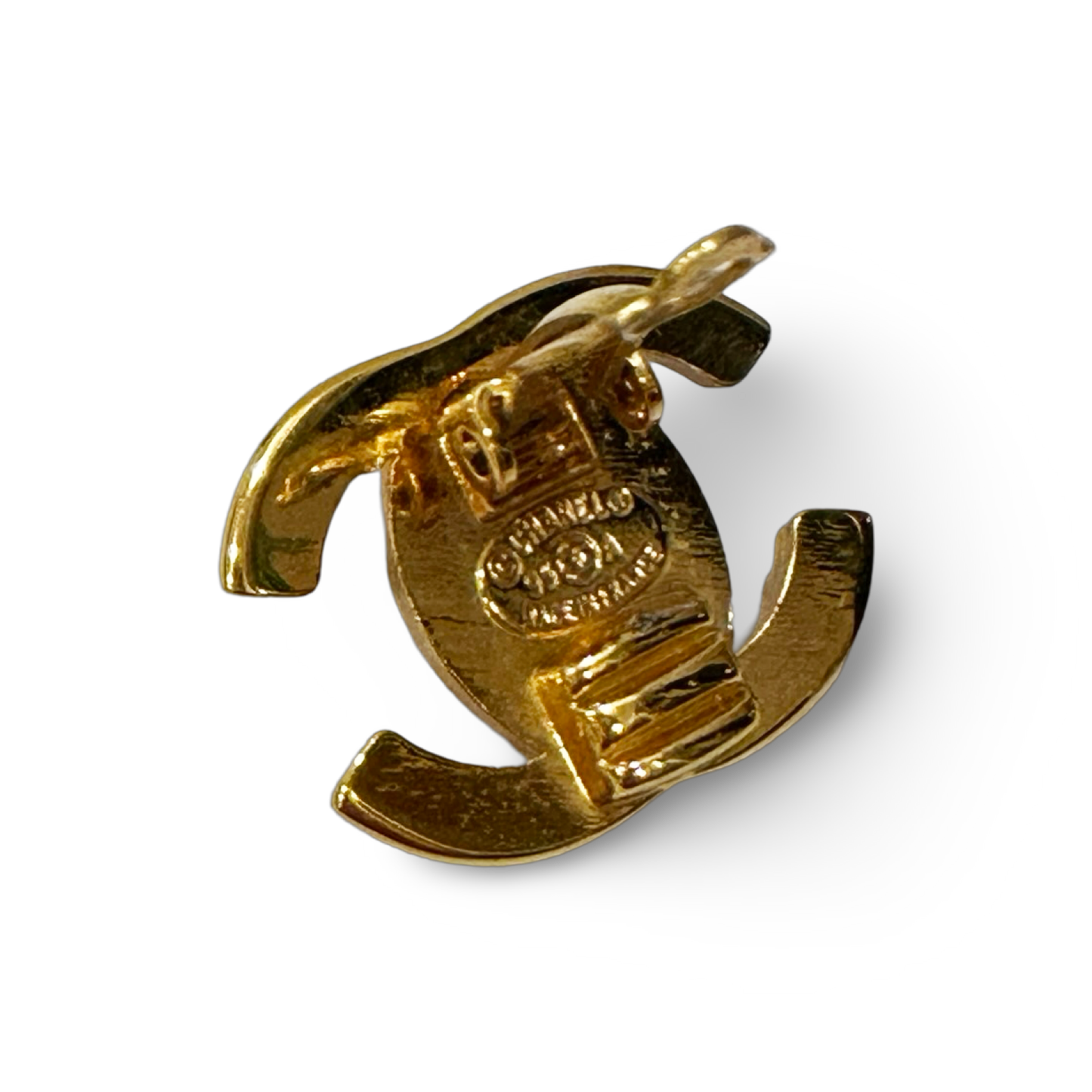 Chanel Vintage CC Logo Turnlock Earrings - Gold