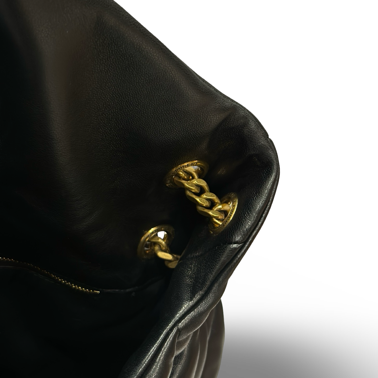 Saint Laurent Quilted Medium Puffer Shoulder Bag - GHW / Black