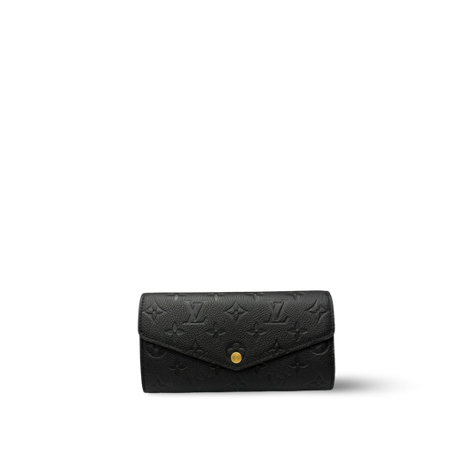 Louis Vuitton Monogram Empreinte Leather Sarah Wallet - Black