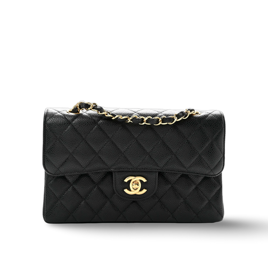 Chanel Quilted Caviar Small Double Flap - GHW/ Black