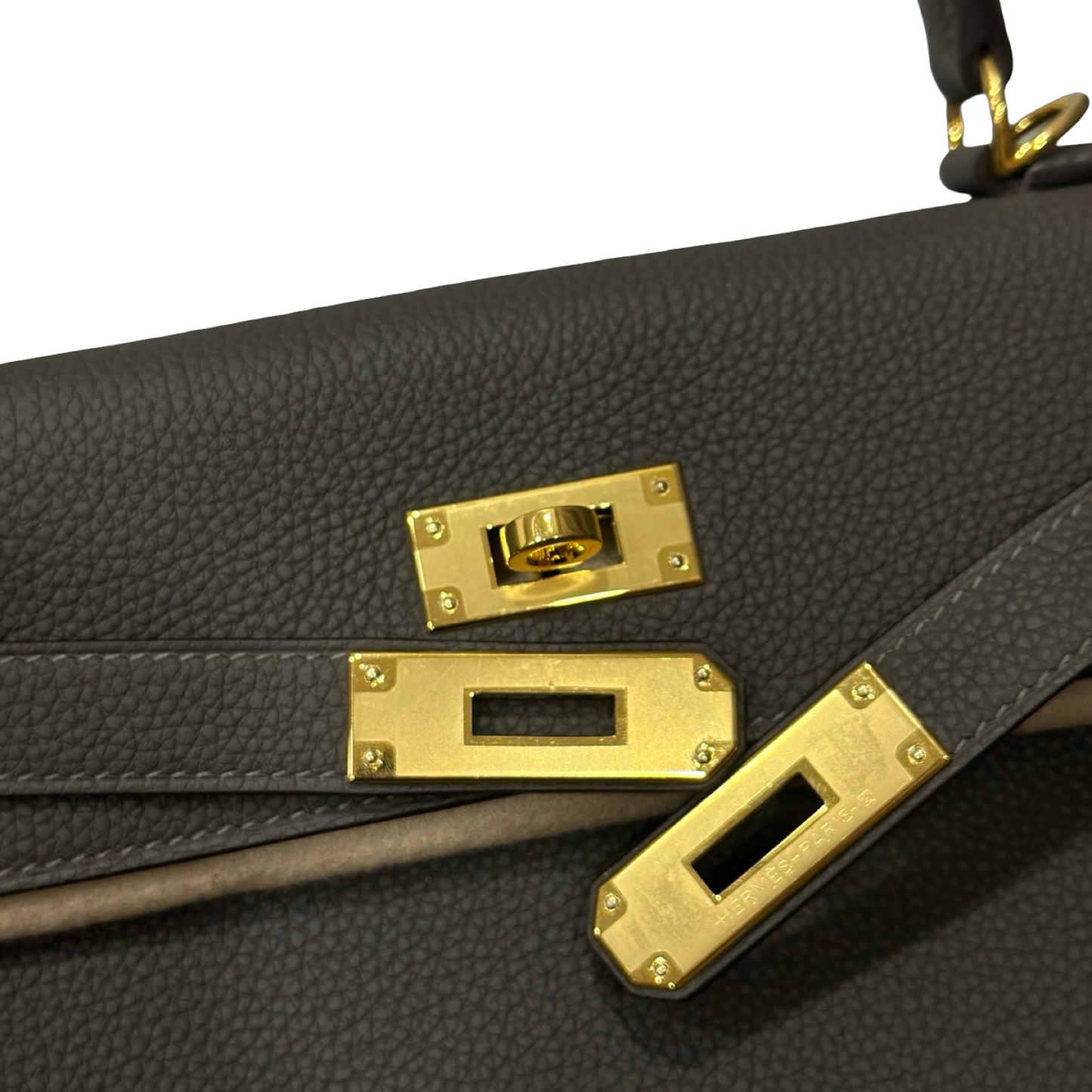 Hermes Togo Kelly 28 - GHW / Grey