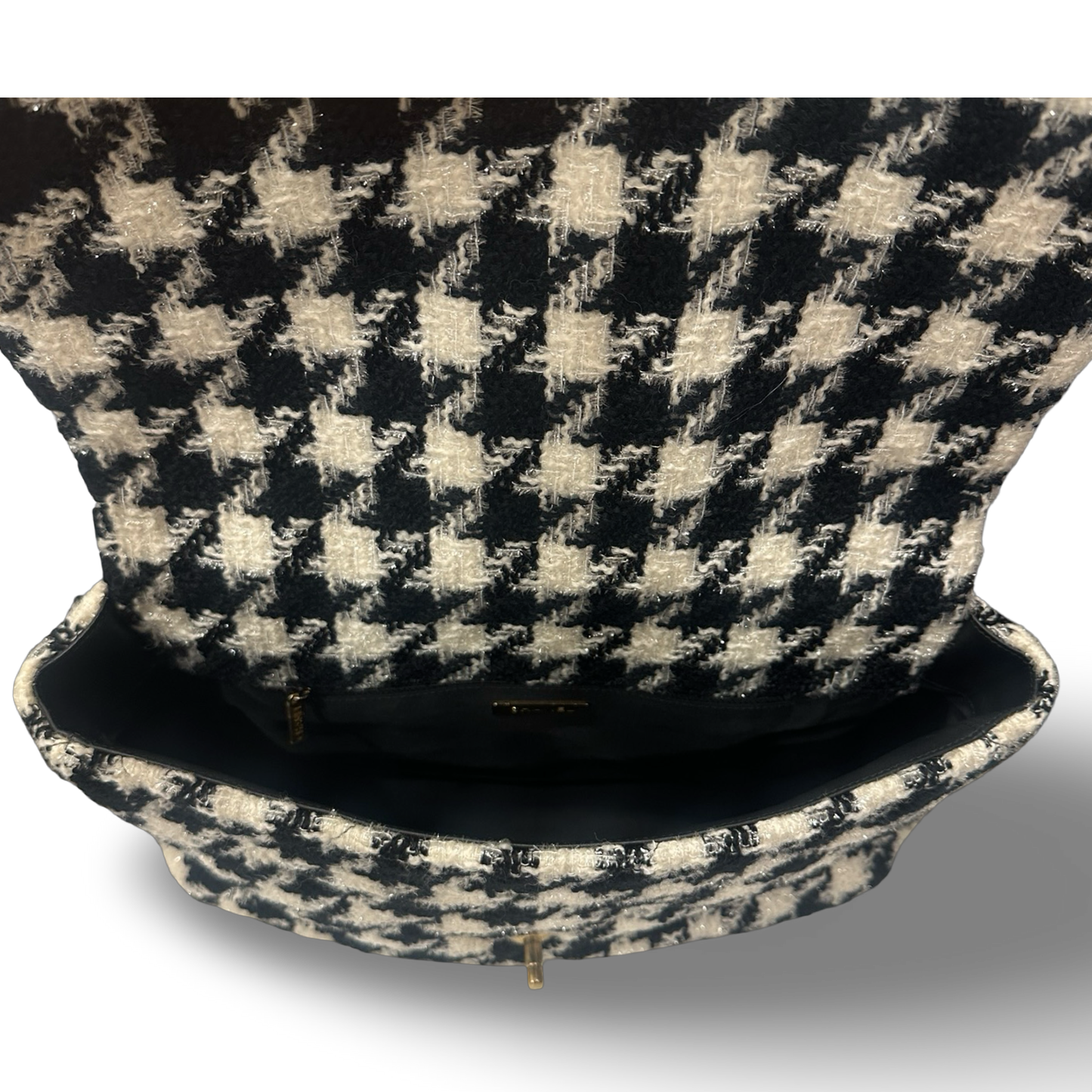 Chanel Tweed Maxi 19 Flap Bag - GHW / Black White