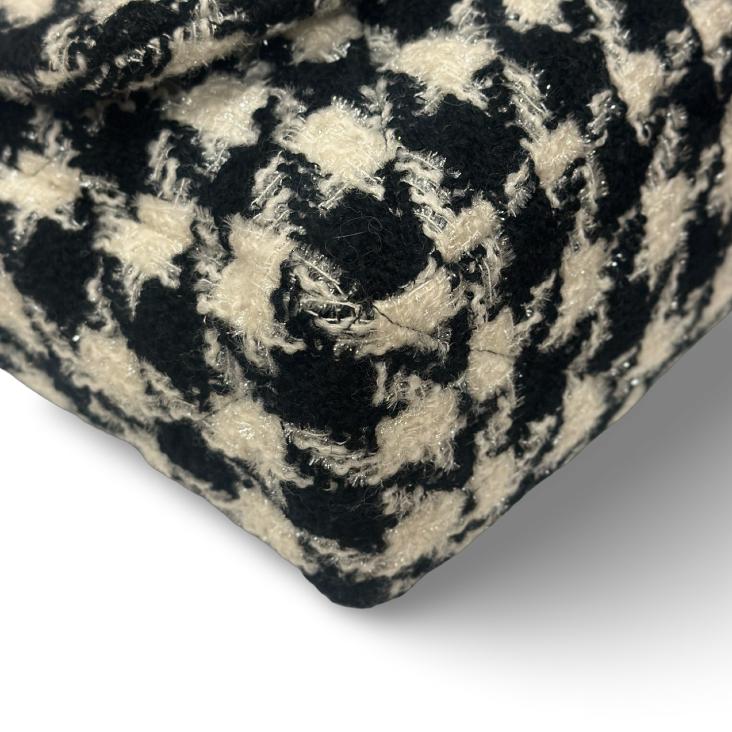 Chanel Tweed Maxi 19 Flap Bag - GHW / Black White