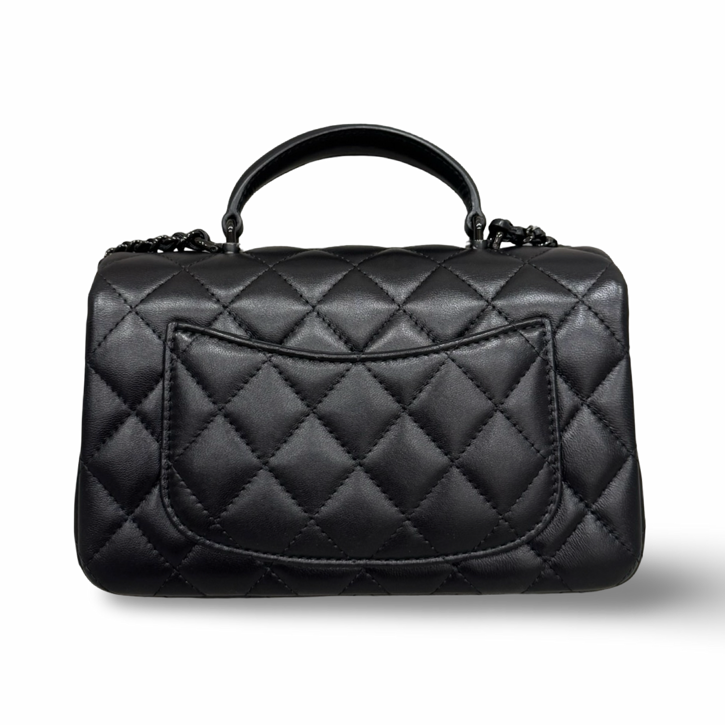 Chanel Quilted Lambskin Mini Top Handle Flap - So Black