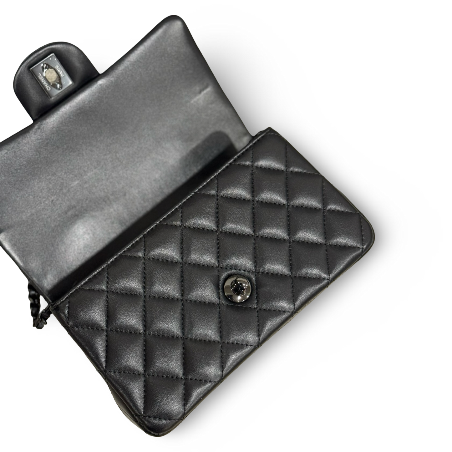 Chanel Quilted Lambskin Mini Top Handle Flap - So Black