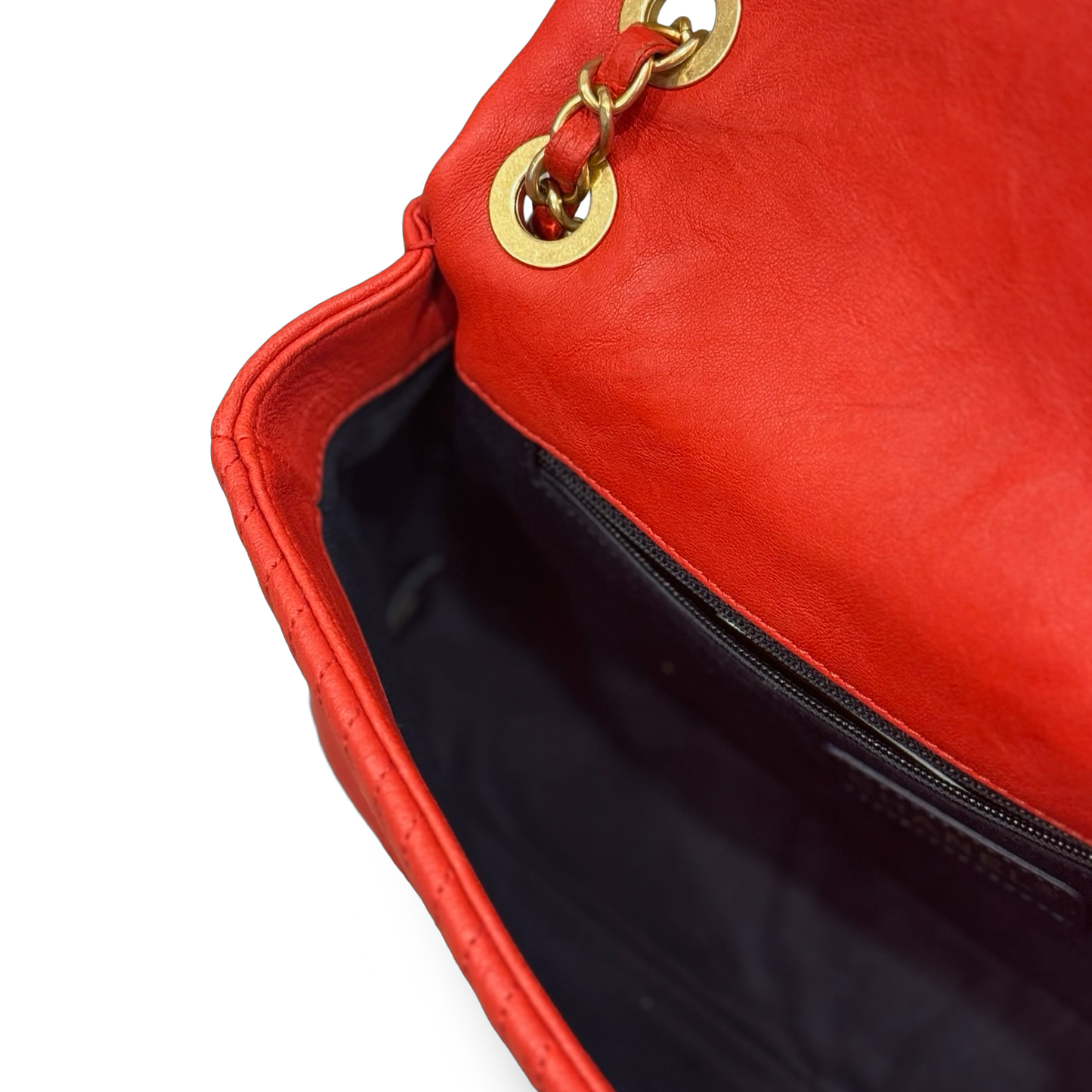Chanel Chevron Calfskin Small Flap Bag - GHW / Red