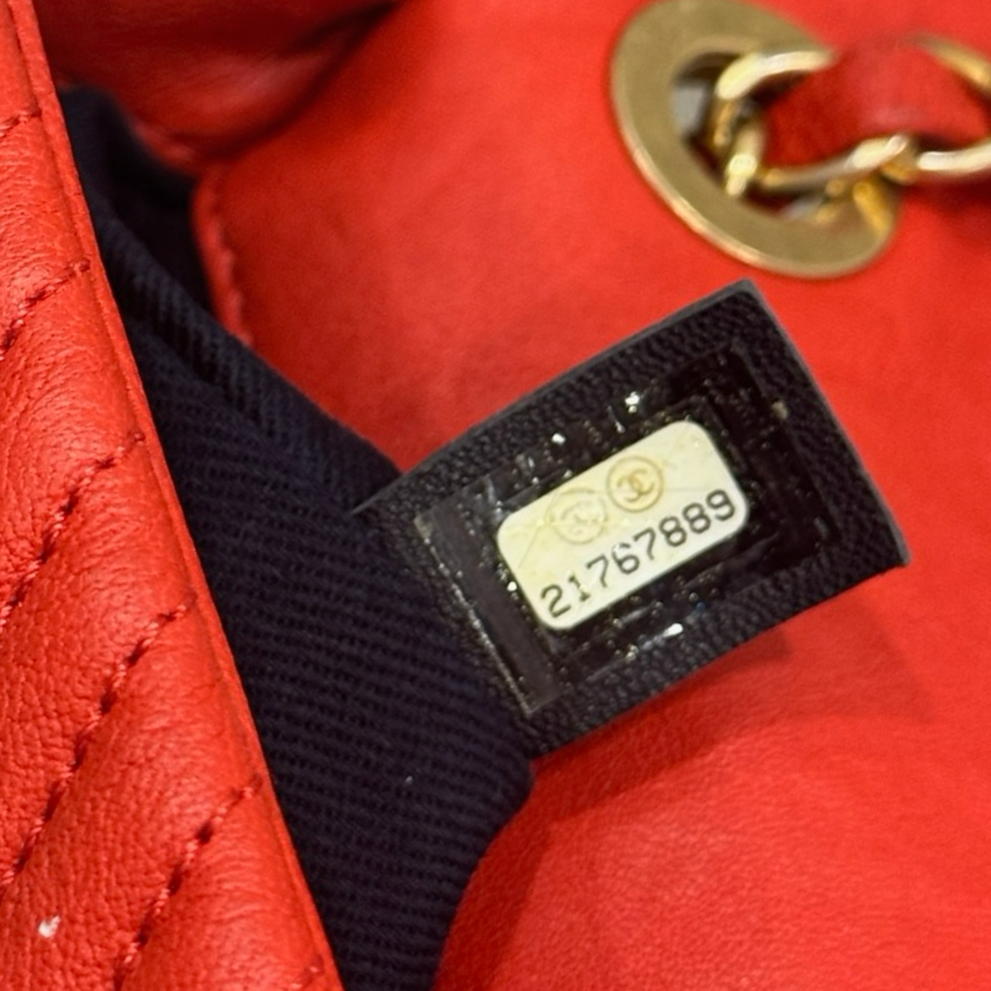 Chanel Chevron Calfskin Small Flap Bag - GHW / Red