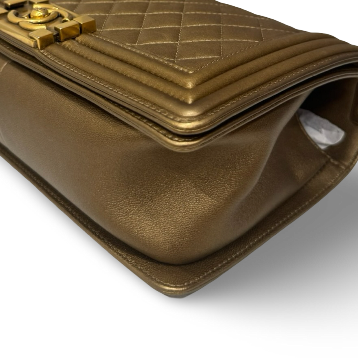 Chanel Quilted Medium Boy Bag - Aged GHW / Gold