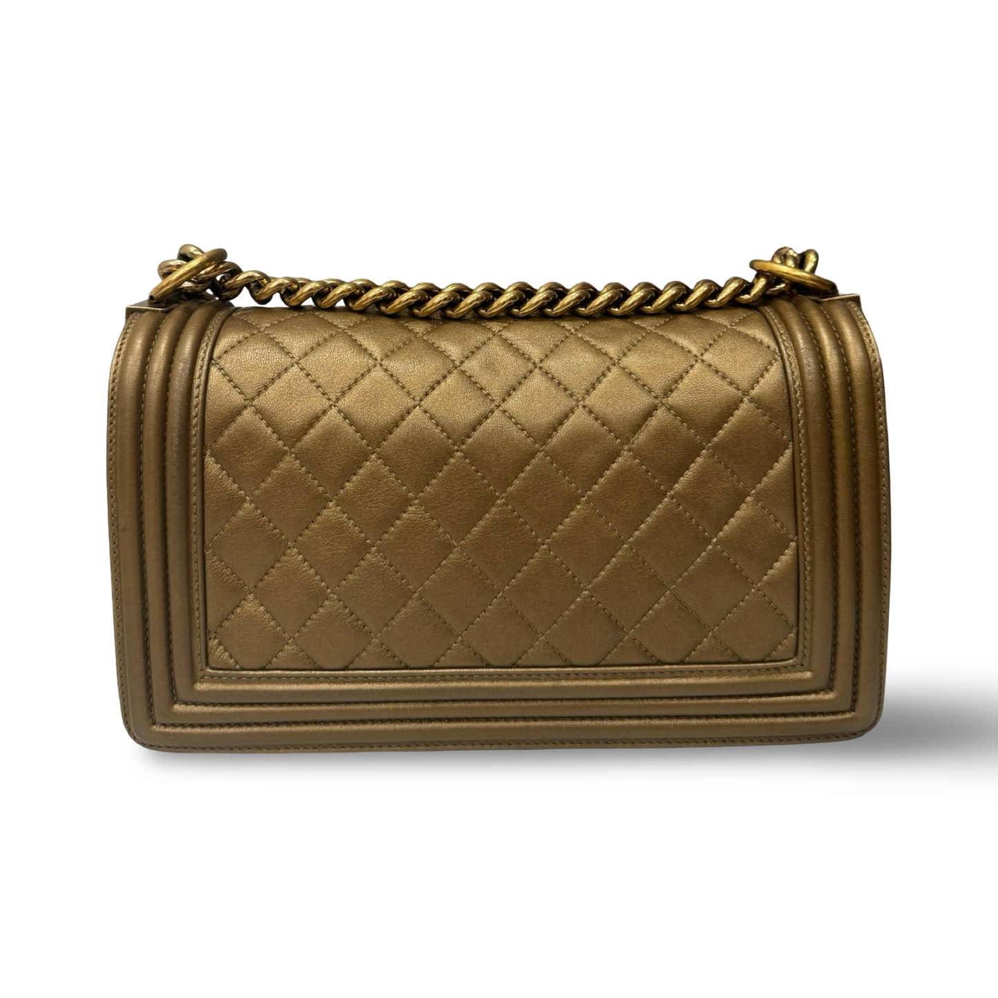 Chanel Quilted Medium Boy Bag - Aged GHW / Gold