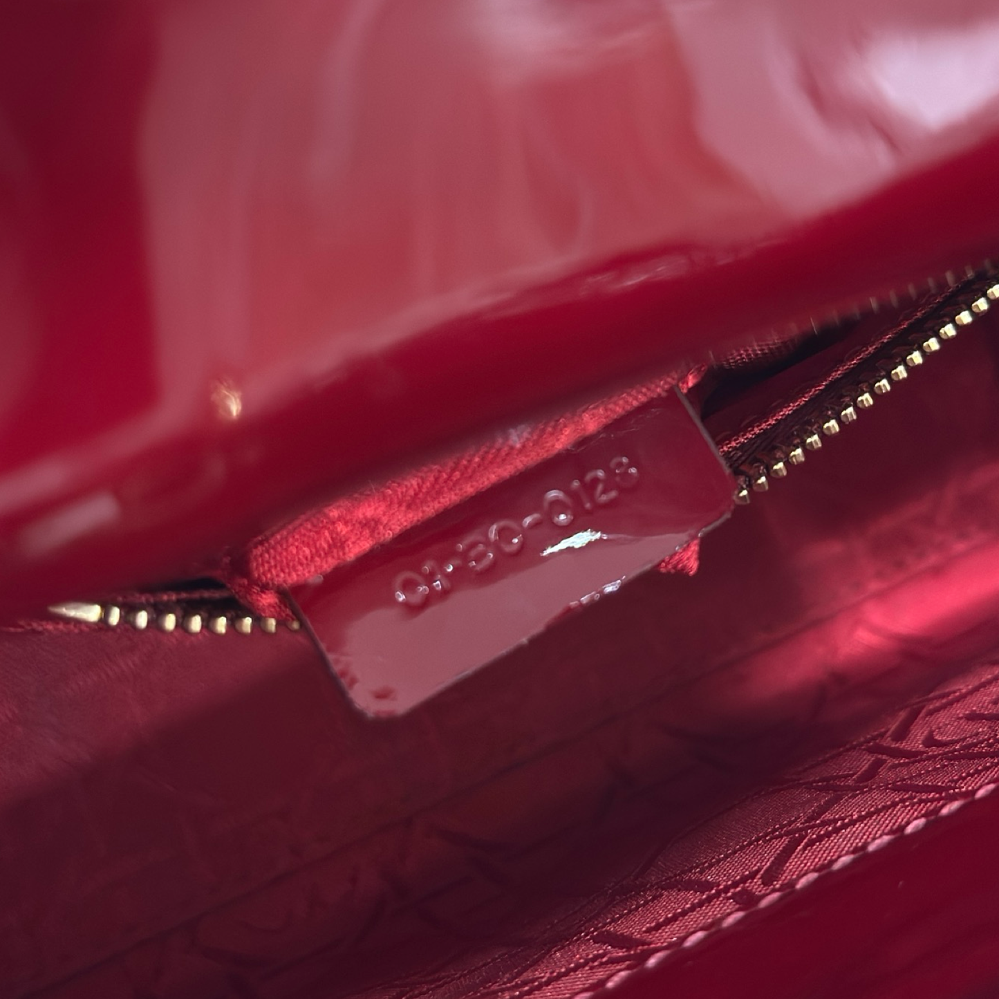 Dior Cannage Patent Mini Lady Bag - GHW / Red