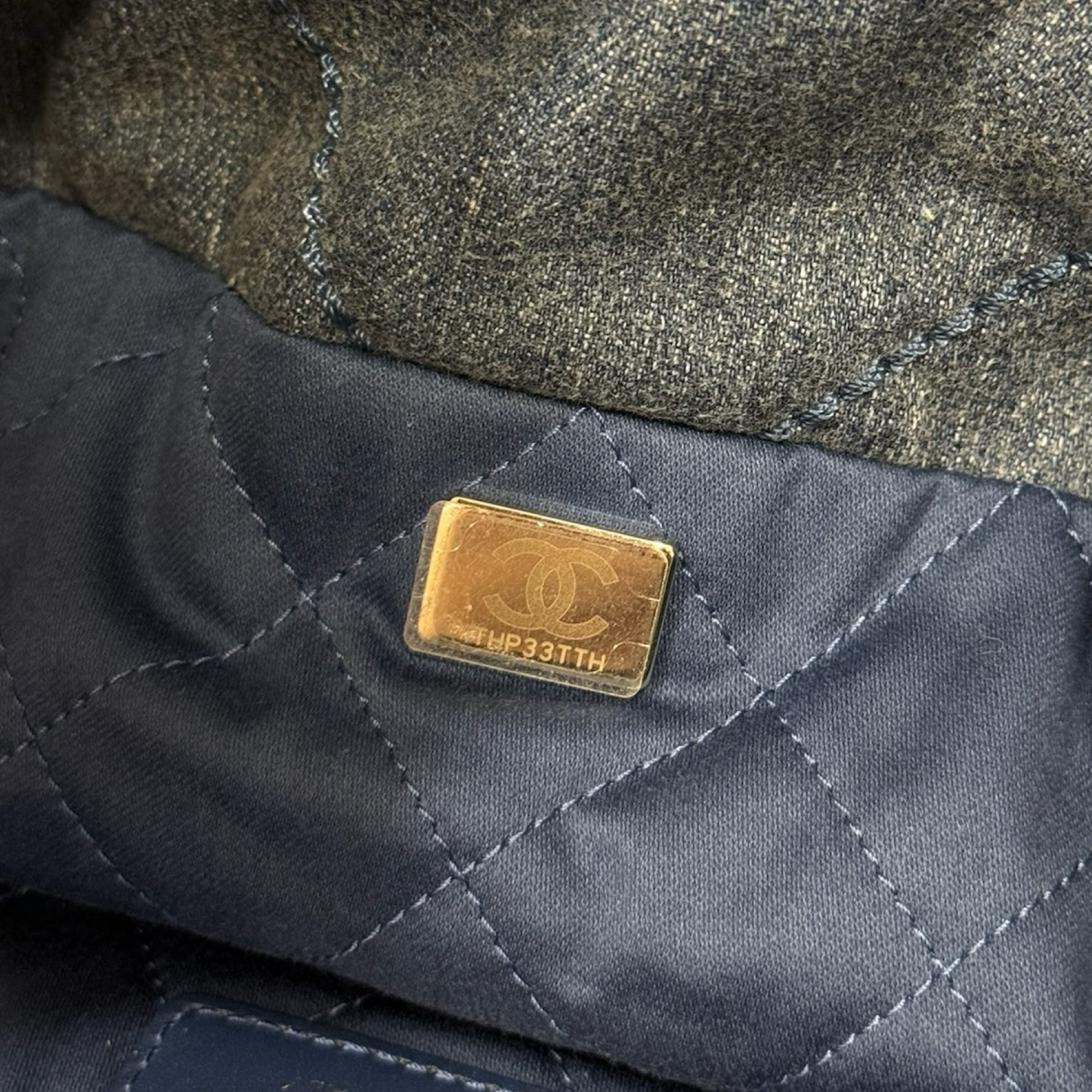 Chanel Quilted Washed Denim Small Silver Tone Metal 22Bag - SHW / Blue