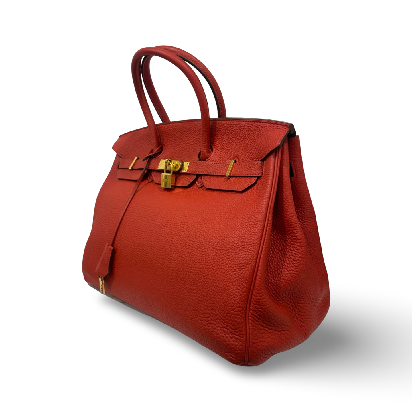 Herme Togo 35 Birkin Bag - GHW / Red