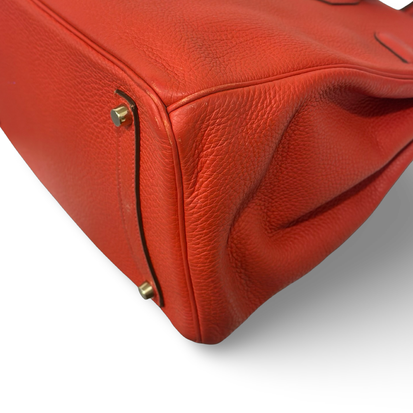 Herme Togo 35 Birkin Bag - GHW / Red