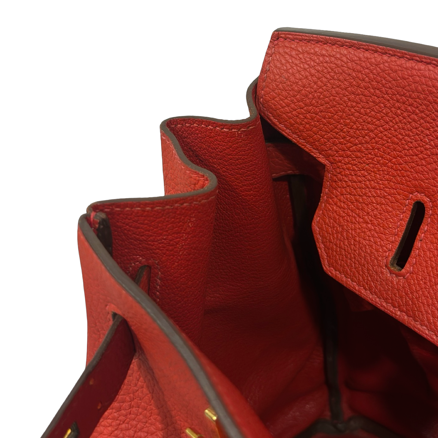 Herme Togo 35 Birkin Bag - GHW / Red