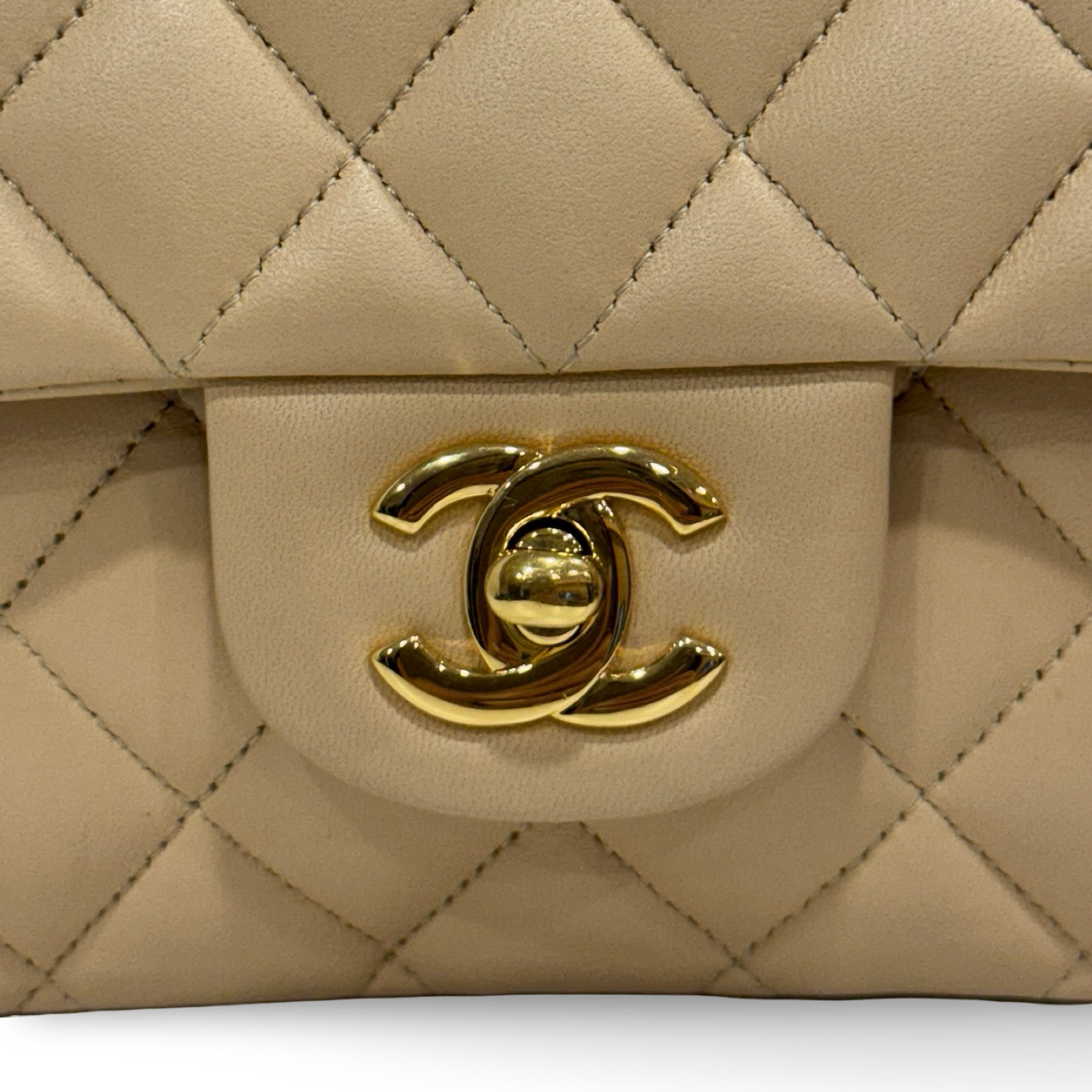 Chanel Quilted Lambskin Medium Double Flap - GHW / Dark Beige