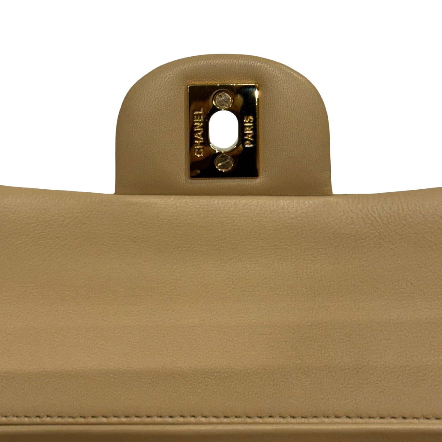 Chanel Quilted Lambskin Medium Double Flap - GHW / Dark Beige