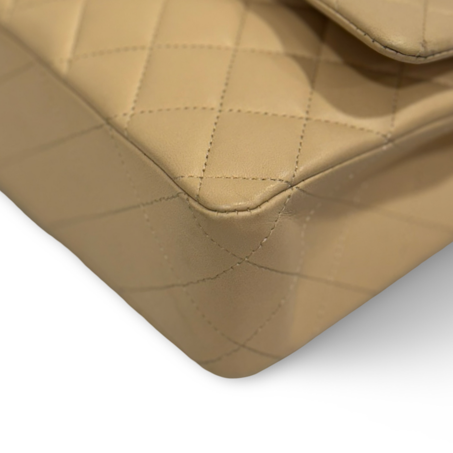 Chanel Quilted Lambskin Medium Double Flap - GHW / Dark Beige