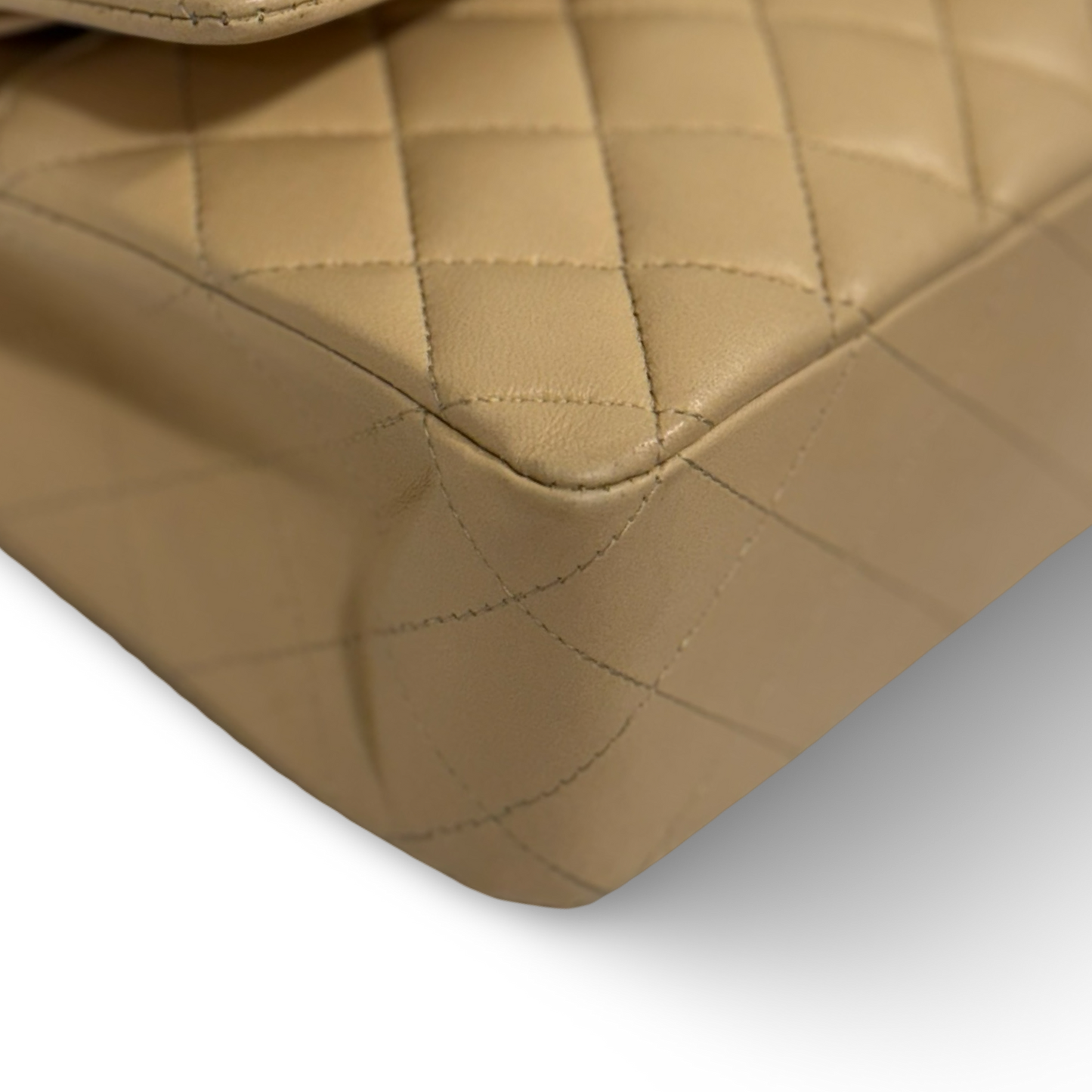 Chanel Quilted Lambskin Medium Double Flap - GHW / Dark Beige