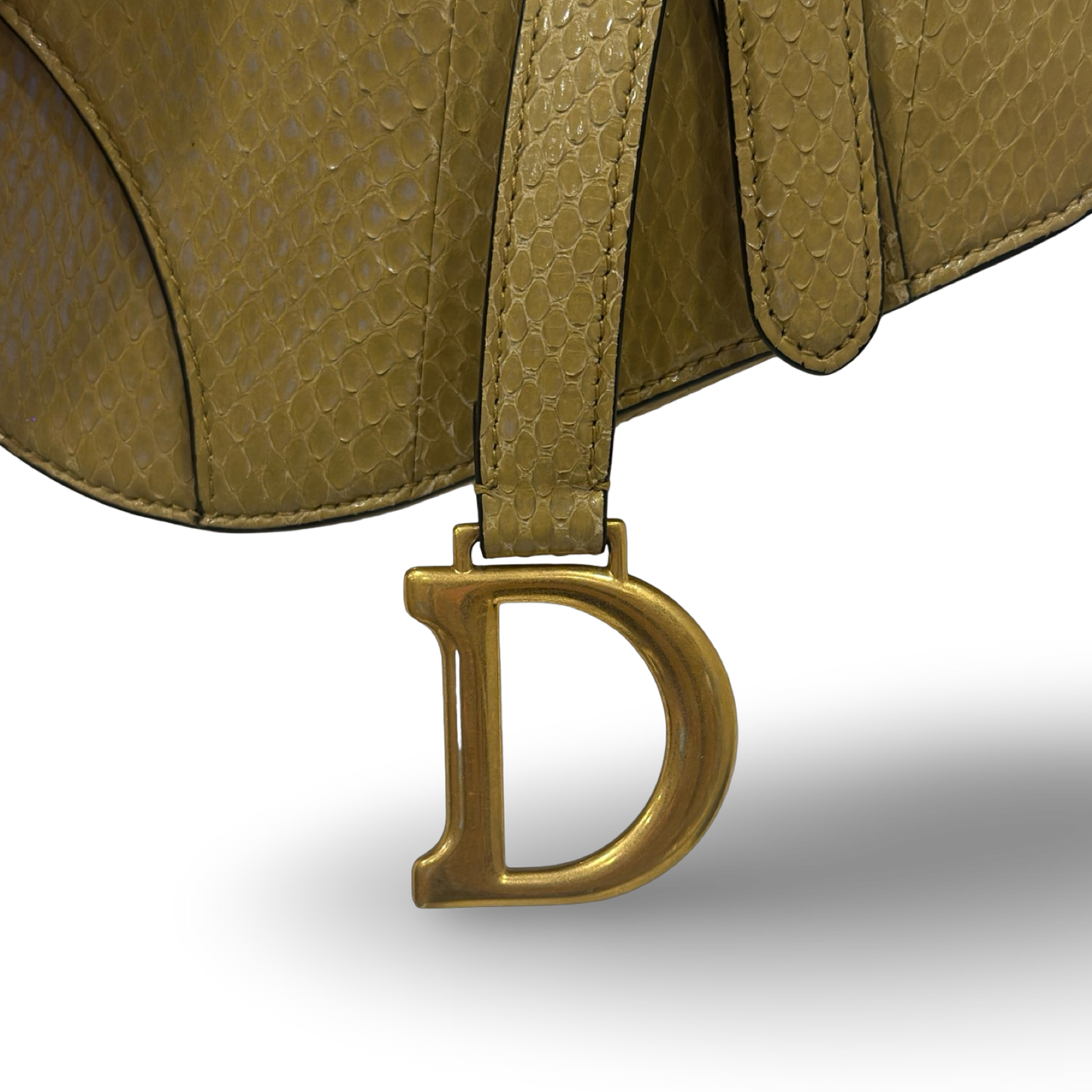 Dior Python Mini Saddle Handbag - GHW / Yellow