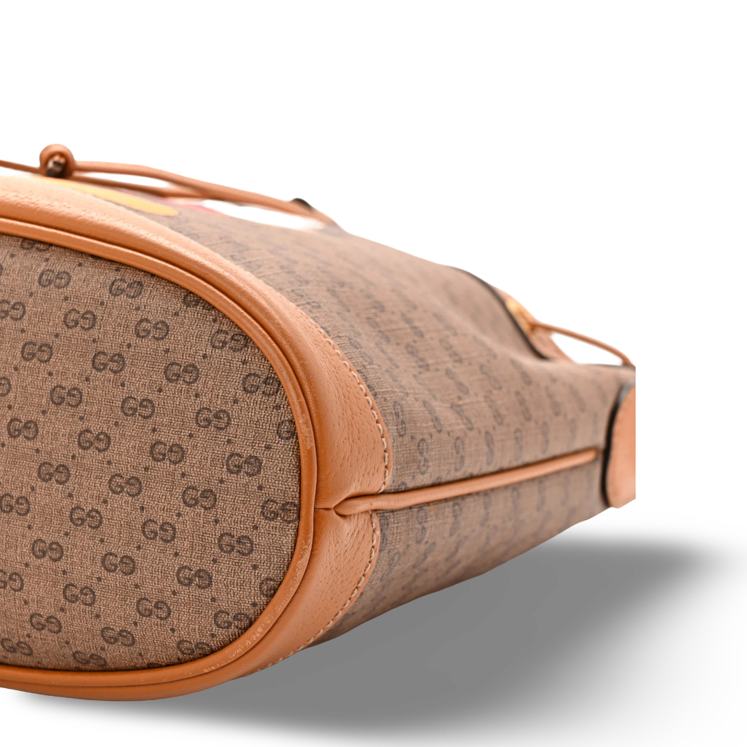 Gucci X DISNEY Mini Vintage GG Supreme Monogram Bucket Bag - GHW /Beige