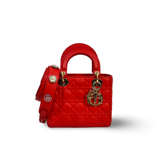 Dior Classic Lambskin Small My ABCDior Lady Dior Bag Red