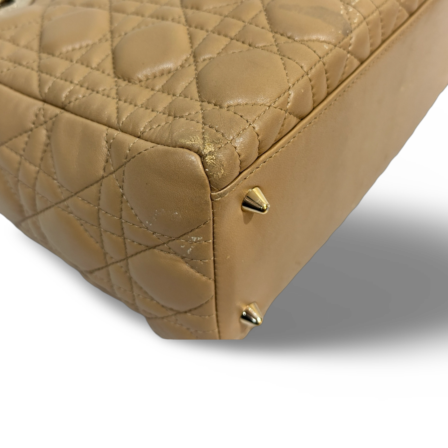 Dior Classic Lambskin Cannage Medium Lady Bag Neutral
