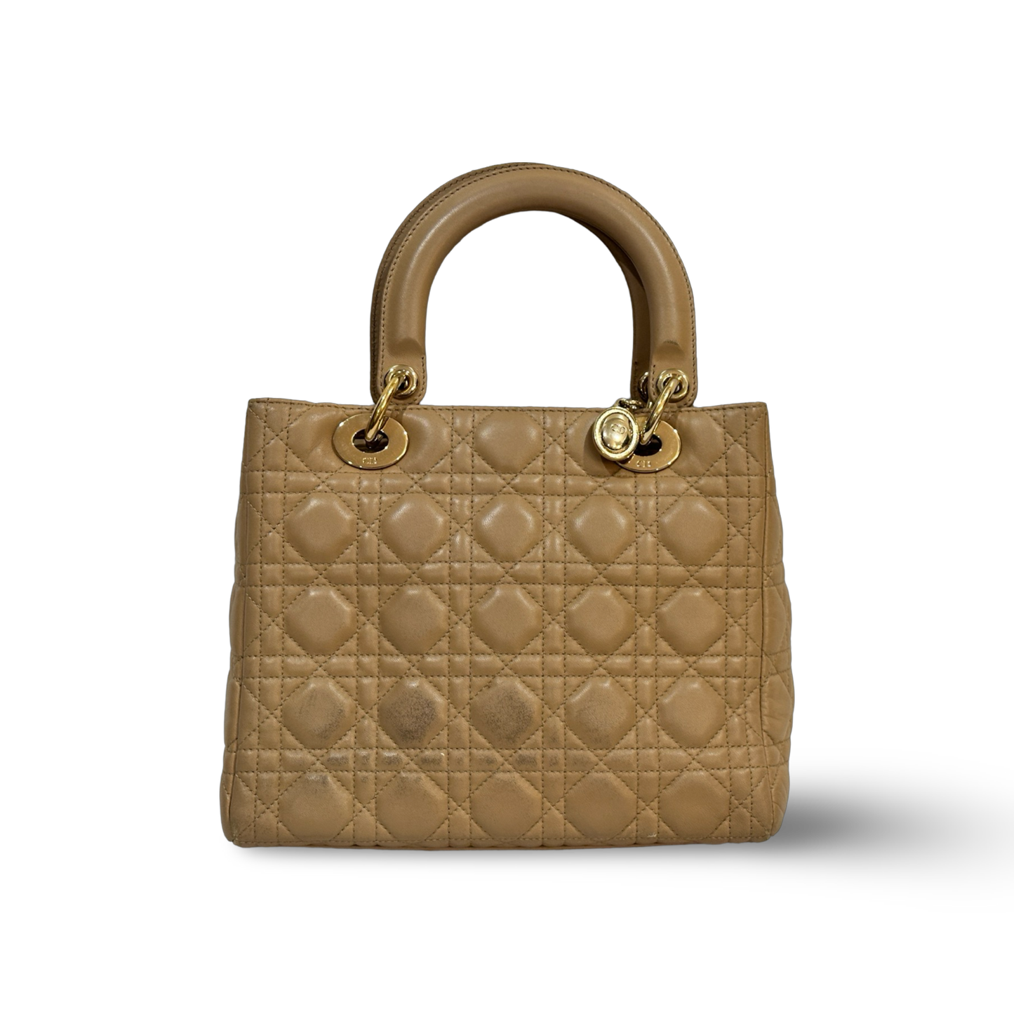 Dior Classic Lambskin Cannage Medium Lady Bag Neutral