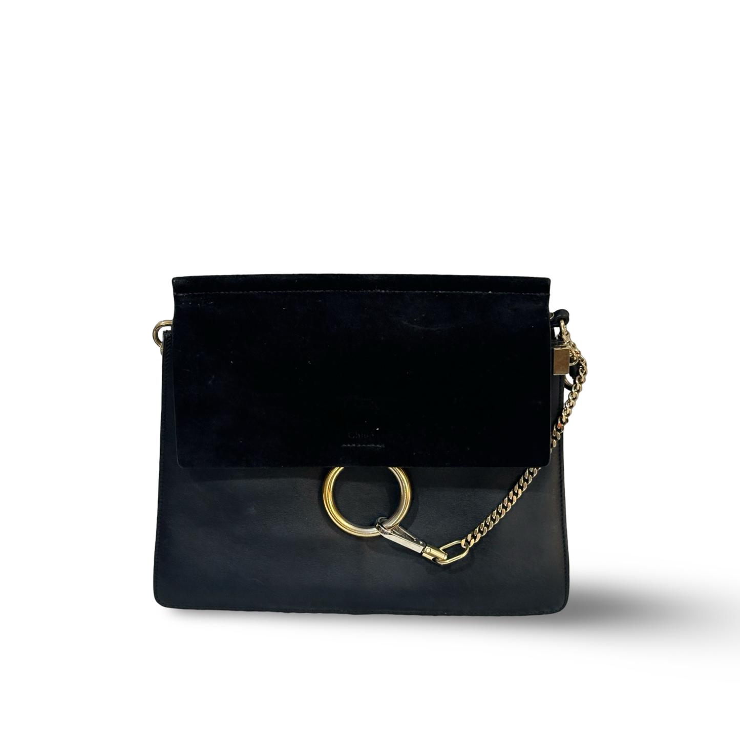 Chloé Suede Medium Faye - GHW / Black