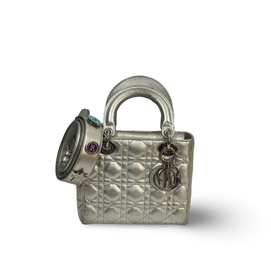 Dior Classic Calfskin Small My ABCDior Lady Dior Bag Sliver