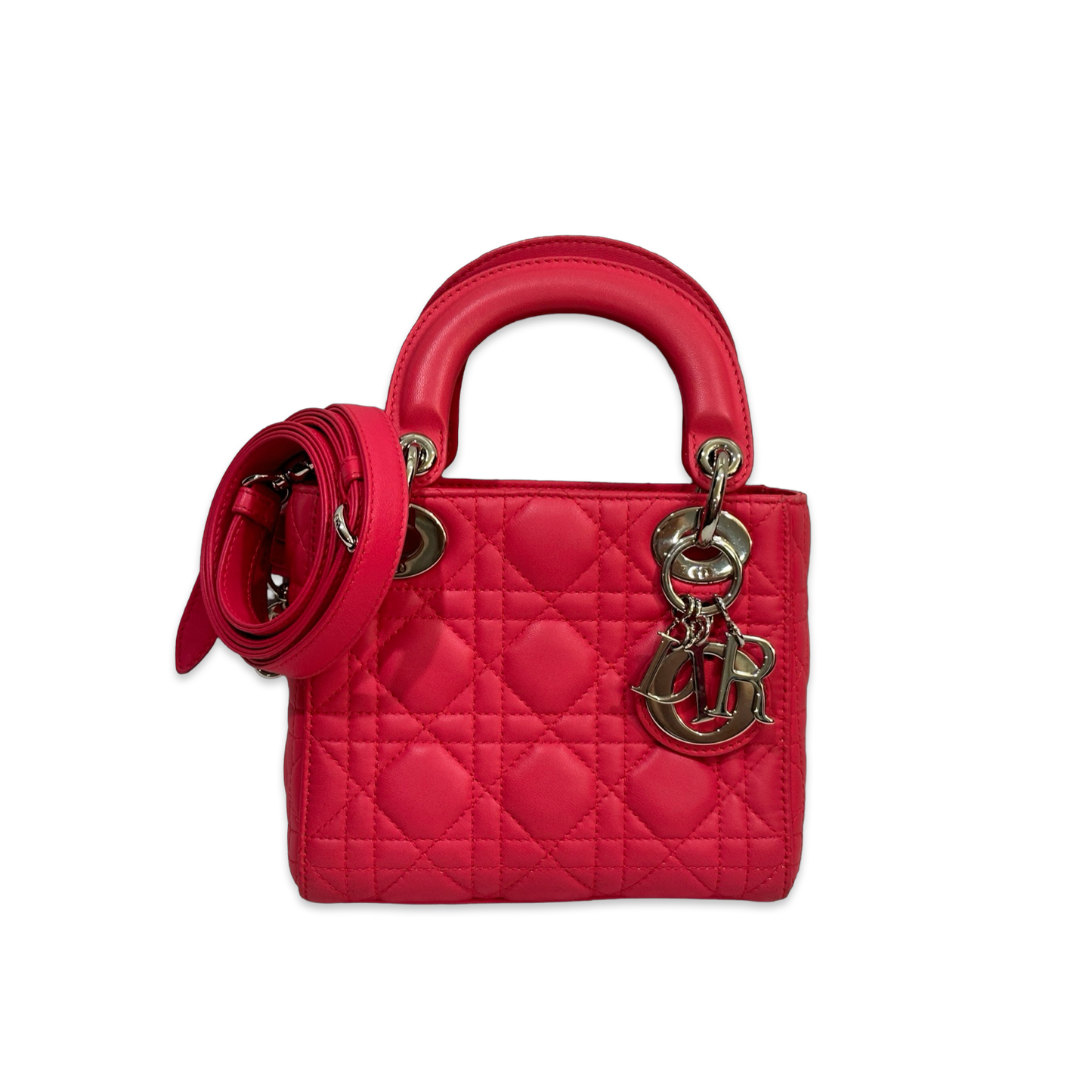 Dior Classic Lambskin Mini Lady Bag Pink