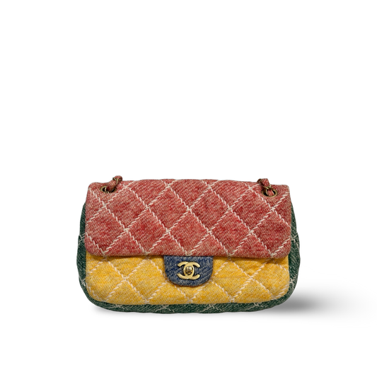 Chanel Classic Tweed Muticolor Medium CF Rainbow
