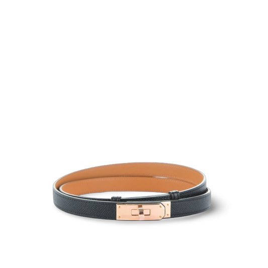 Hermes Epsom Kelly Belt - GHW / Black