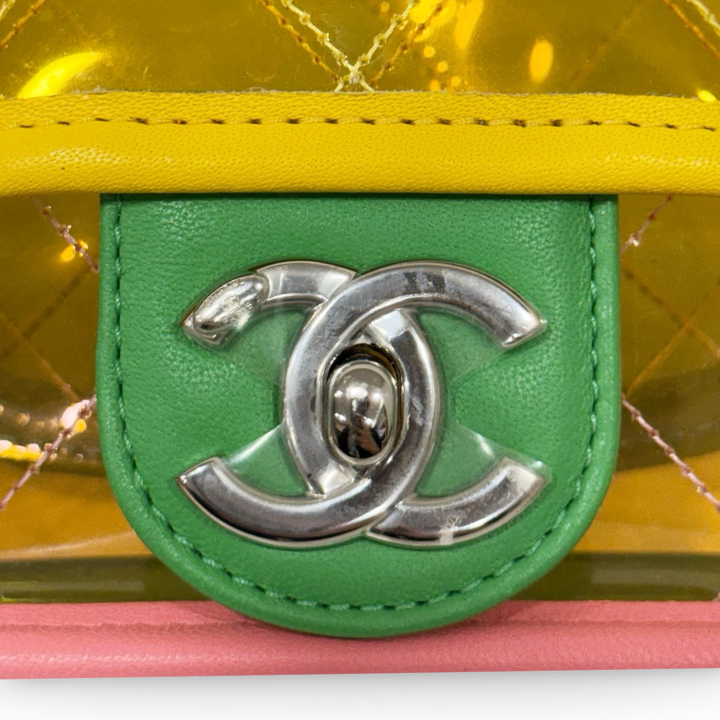 Chanel Quilted PVC Small Splash Flap -  SHW /Yellow
