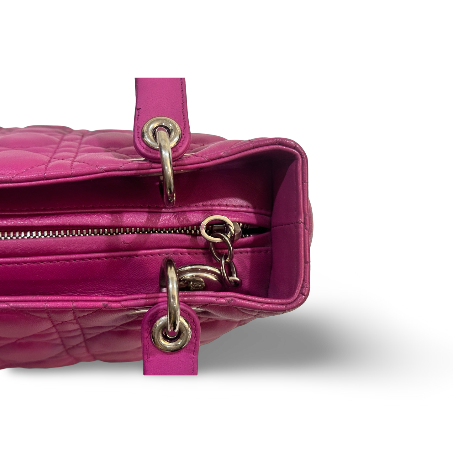Dior Cannage Lambskin Medium Lady Bag - SHW / Purple